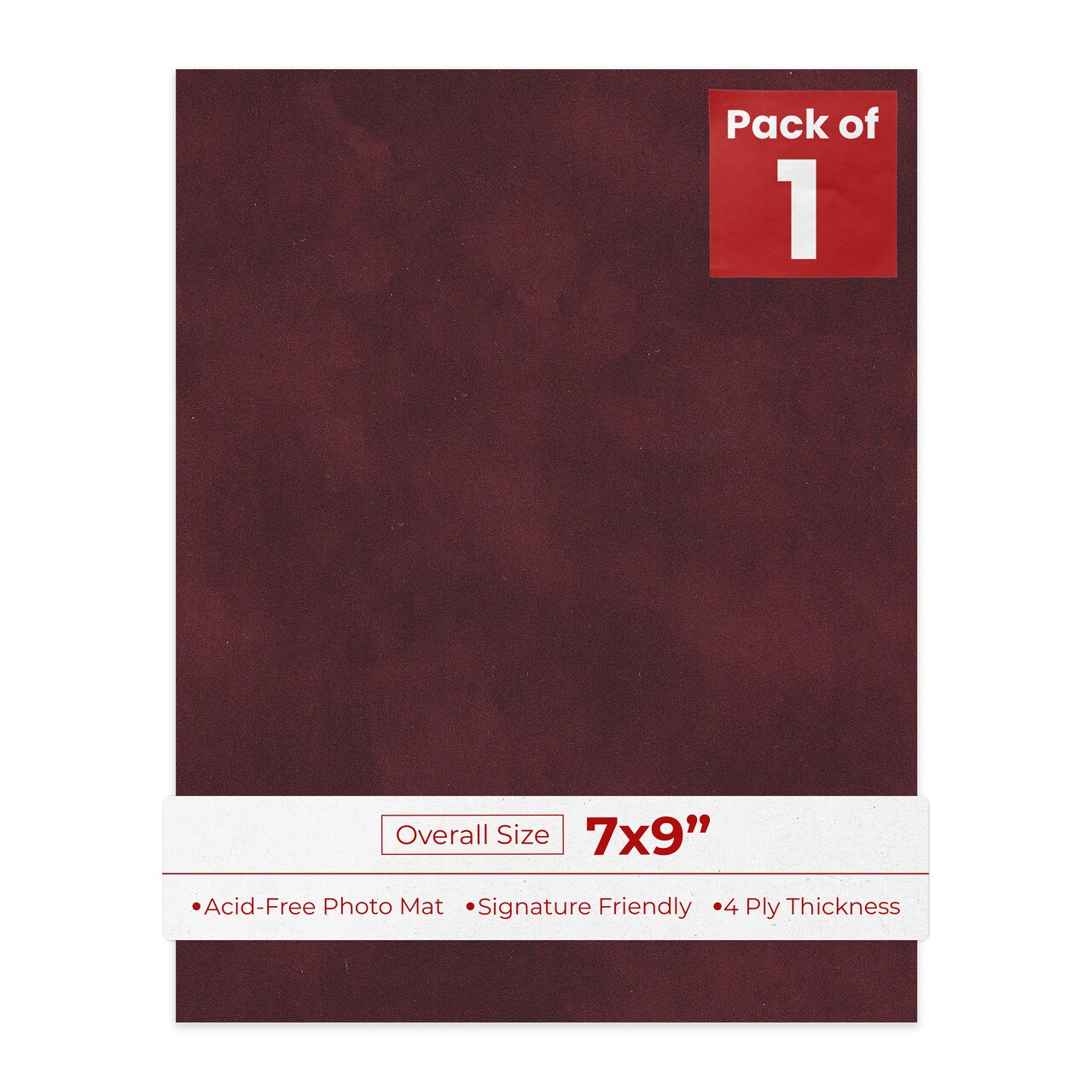 Dark Red Suede 7x9 Uncut Mat Board - Blank Sheets, No Opening